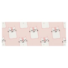 Pattern Pink Cute Sweet Fur Cats Banner and Sign 8  x 3 