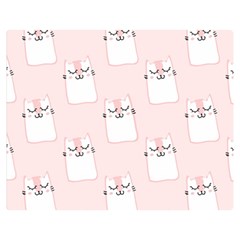 Pattern Pink Cute Sweet Fur Cats Premium Plush Fleece Blanket (Medium)