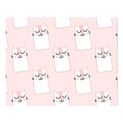 Pattern Pink Cute Sweet Fur Cats Premium Plush Fleece Blanket (Large)