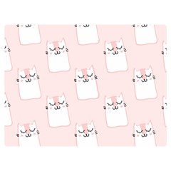 Pattern Pink Cute Sweet Fur Cats Premium Plush Fleece Blanket (Extra Small)