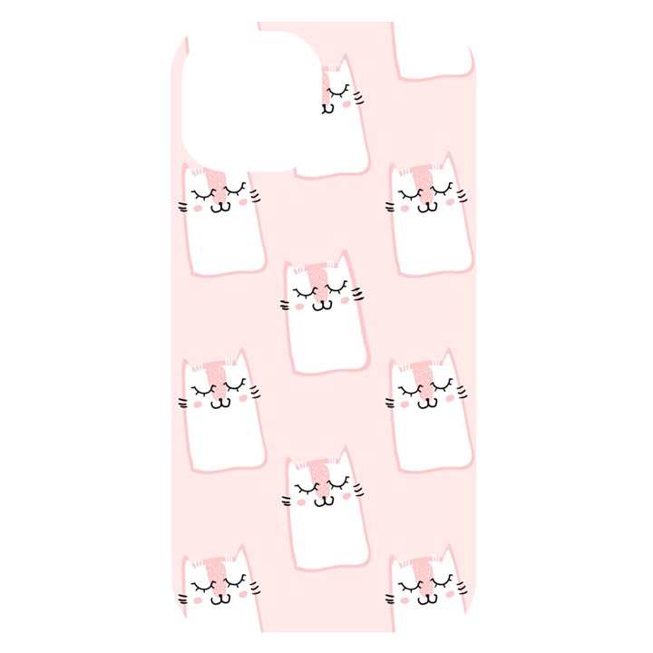 Pattern Pink Cute Sweet Fur Cats iPhone 14 Black UV Print Case