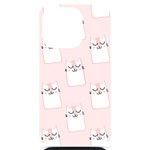 Pattern Pink Cute Sweet Fur Cats iPhone 14 Pro Black UV Print Case Front