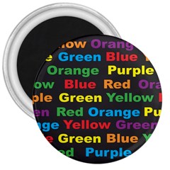 Red Yellow Blue Green Purple 3  Magnets by Salman4z