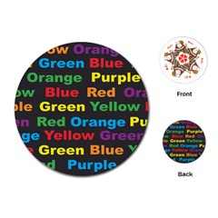 Red Yellow Blue Green Purple Playing Cards Single Design (round)