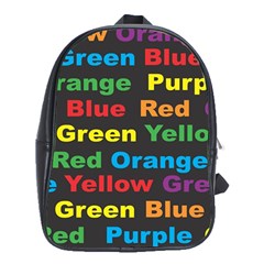 Red Yellow Blue Green Purple School Bag (xl) by Salman4z