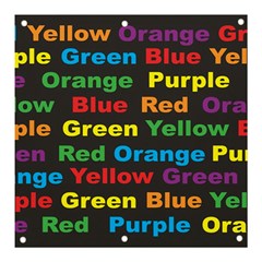 Red Yellow Blue Green Purple Banner And Sign 3  X 3  by Salman4z