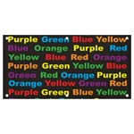 Red Yellow Blue Green Purple Banner and Sign 4  x 2  Front