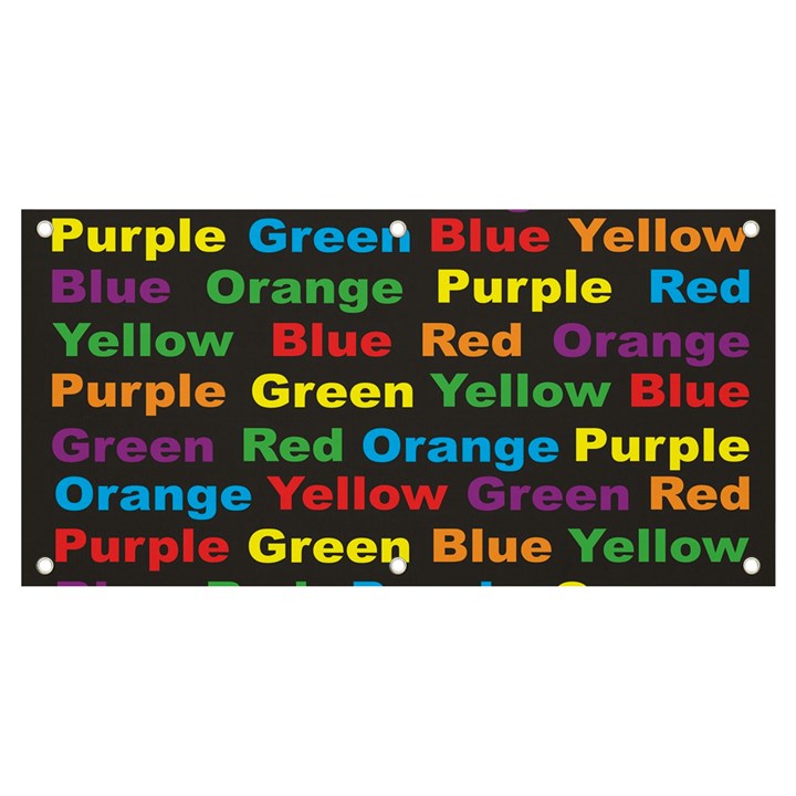 Red Yellow Blue Green Purple Banner and Sign 4  x 2 