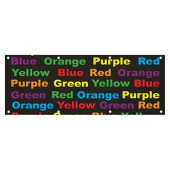 Red Yellow Blue Green Purple Banner And Sign 8  X 3  by Salman4z