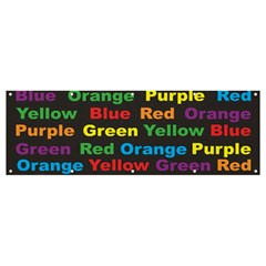 Red Yellow Blue Green Purple Banner And Sign 12  X 4  by Salman4z