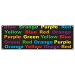 Red Yellow Blue Green Purple Banner and Sign 12  x 4  Front