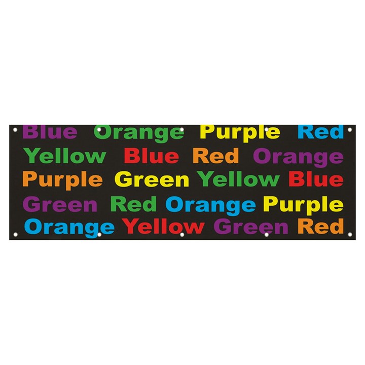 Red Yellow Blue Green Purple Banner and Sign 12  x 4 