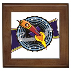 Rocket Space Clipart Illustrator Framed Tile by Salman4z