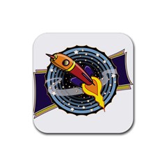 Rocket Space Clipart Illustrator Rubber Coaster (square) by Salman4z