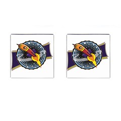 Rocket Space Clipart Illustrator Cufflinks (square) by Salman4z