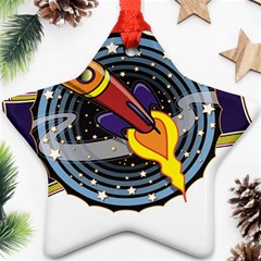 Rocket Space Clipart Illustrator Star Ornament (two Sides) by Salman4z