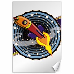 Rocket Space Clipart Illustrator Canvas 12  X 18  by Salman4z