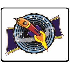 Rocket Space Clipart Illustrator Fleece Blanket (medium)