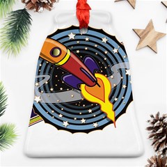 Rocket Space Clipart Illustrator Bell Ornament (two Sides) by Salman4z