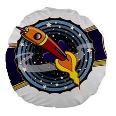 Rocket Space Clipart Illustrator Large 18  Premium Round Cushions by Salman4z