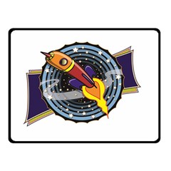 Rocket Space Clipart Illustrator Two Sides Fleece Blanket (small) by Salman4z