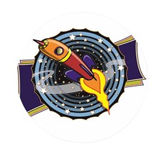 Rocket Space Clipart Illustrator Mini Round Pill Box by Salman4z