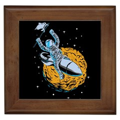 Astronaut Planet Space Science Framed Tile by Salman4z