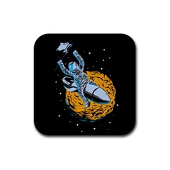 Astronaut Planet Space Science Rubber Coaster (square) by Salman4z