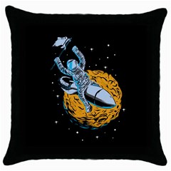 Astronaut Planet Space Science Throw Pillow Case (black) by Salman4z