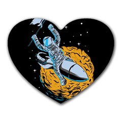 Astronaut Planet Space Science Heart Mousepad by Salman4z