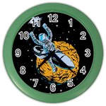 Astronaut Planet Space Science Color Wall Clock Front