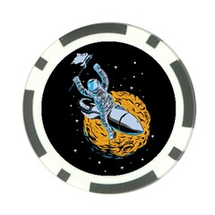 Astronaut Planet Space Science Poker Chip Card Guard by Salman4z