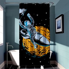 Astronaut Planet Space Science Shower Curtain 36  X 72  (stall)  by Salman4z