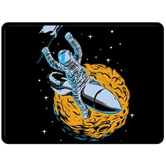 Astronaut Planet Space Science Two Sides Fleece Blanket (large) by Salman4z