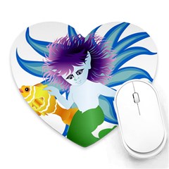 Mermaid Fantasy Undersea Merman Heart Mousepad by Salman4z