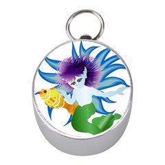 Mermaid Fantasy Undersea Merman Mini Silver Compasses by Salman4z