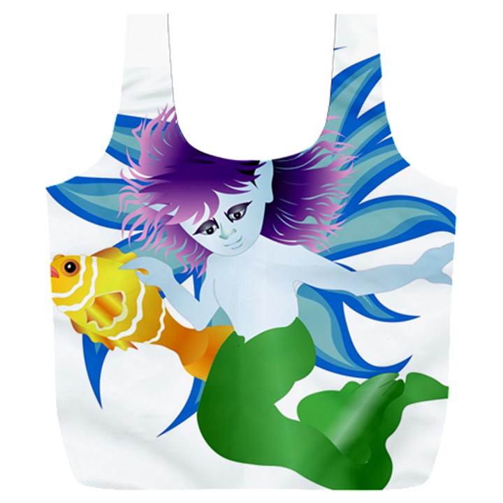 Mermaid Fantasy Undersea Merman Full Print Recycle Bag (XXL)