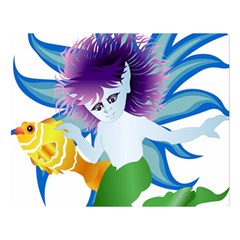 Mermaid Fantasy Undersea Merman Premium Plush Fleece Blanket (large)