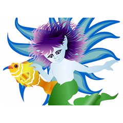 Mermaid Fantasy Undersea Merman Two Sides Premium Plush Fleece Blanket (extra Small) by Salman4z