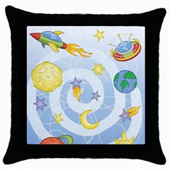 Science Fiction Outer Space Throw Pillow Case (black) by Salman4z