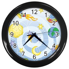 Science Fiction Outer Space Wall Clock (black) by Salman4z