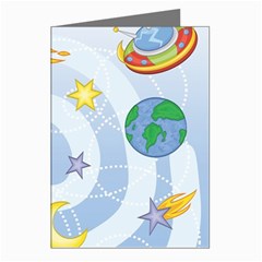 Science Fiction Outer Space Greeting Cards (pkg Of 8) by Salman4z