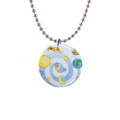 Science Fiction Outer Space 1  Button Necklace by Salman4z