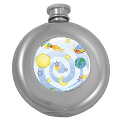 Science Fiction Outer Space Round Hip Flask (5 Oz) by Salman4z