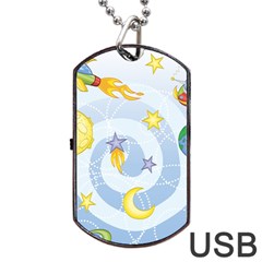 Science Fiction Outer Space Dog Tag Usb Flash (one Side) by Salman4z