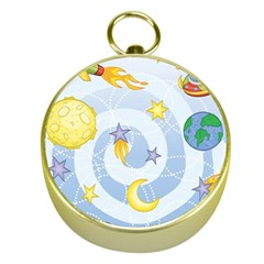 Science Fiction Outer Space Gold Compasses by Salman4z