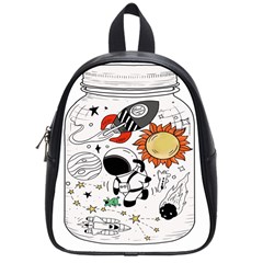 Astronaut Drawing Planet School Bag (small) by Salman4z