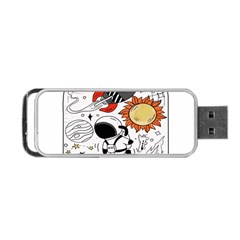 Astronaut Drawing Planet Portable Usb Flash (one Side) by Salman4z