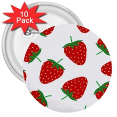 Seamless Pattern Fresh Strawberry 3  Buttons (10 Pack)  by Salman4z