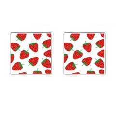 Seamless Pattern Fresh Strawberry Cufflinks (square) by Salman4z